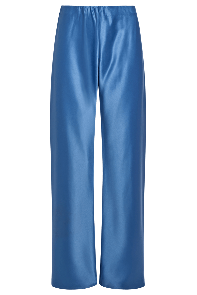 Olivette Satin Pants - Blue - Self-Adore