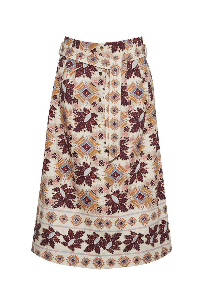 Oslo Skirt | Retro Floral Turtledove
