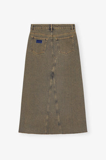 Overdyed Heavy Denim Maxi Skirt | Shitake