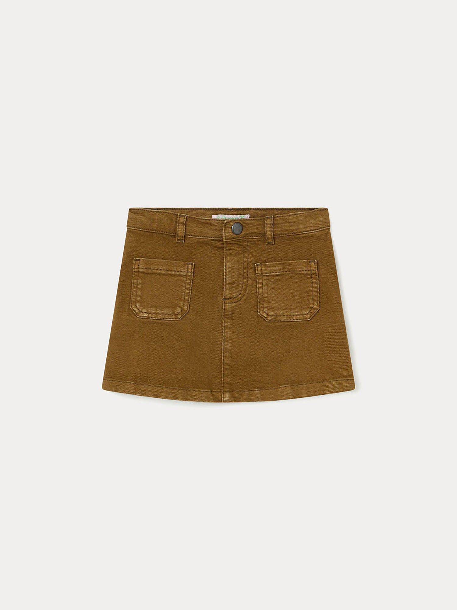Girl | Denim Miniskirt For Girls | Light Khaki