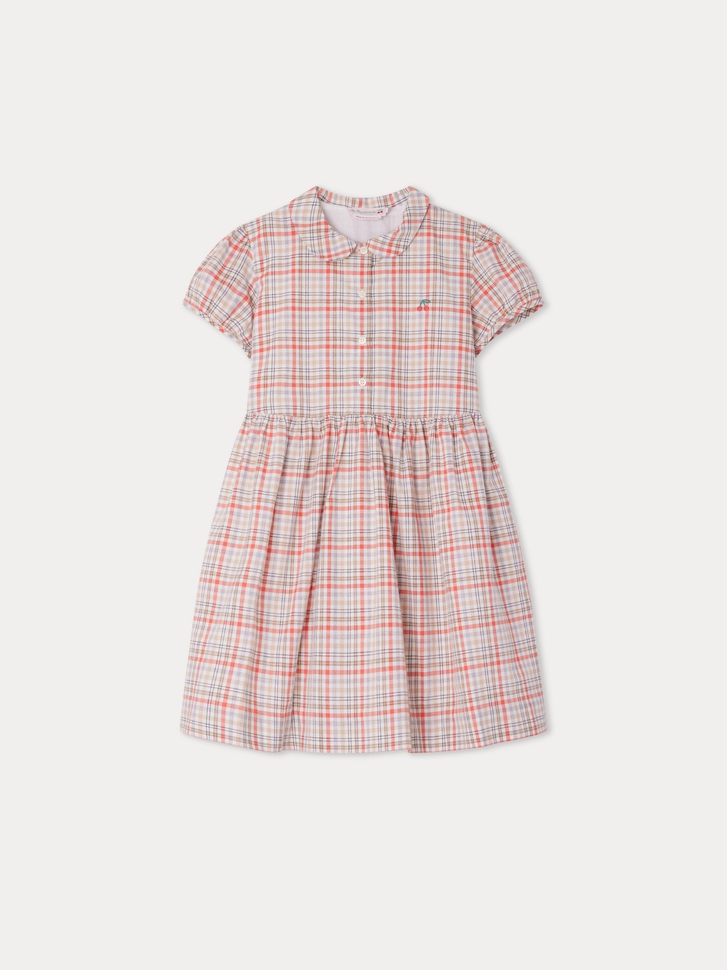 Girl | Genereuse Checkered Dress | Terracotta