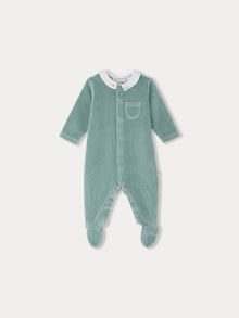 Boy | Tilouan Embroidered Collar Pajamas | Medium Green