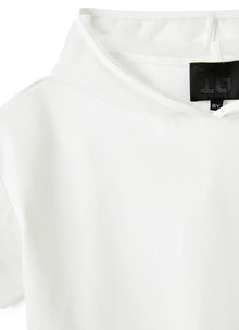 T-Shirt with Hood | White/Blue