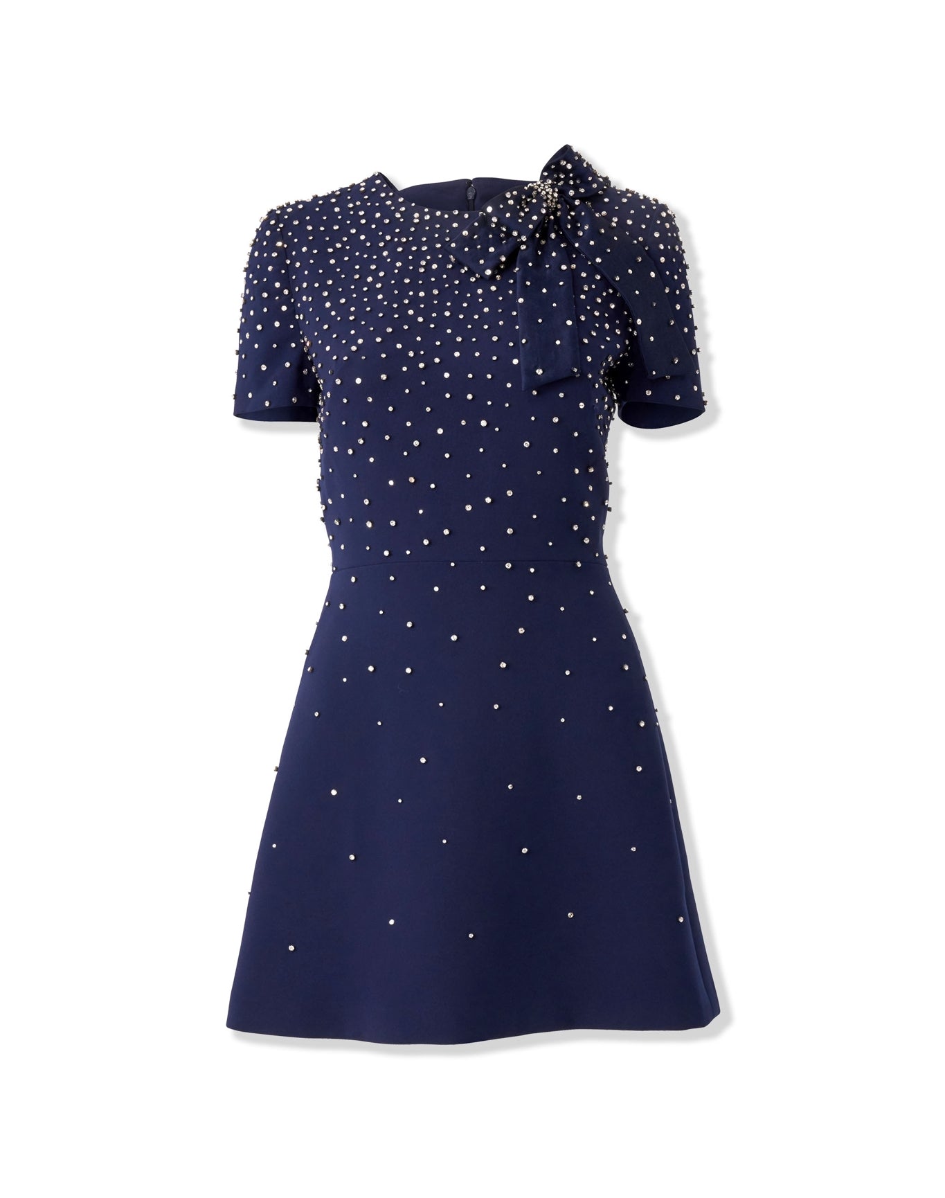 Embroidered Short Sleeve Mini Dress | Midnight