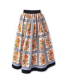 Full Midi Skirt | White Multi