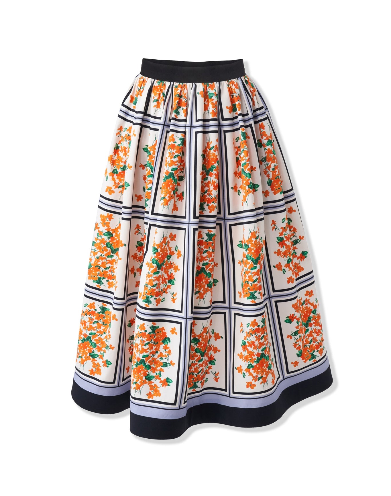 Full Midi Skirt | White Multi