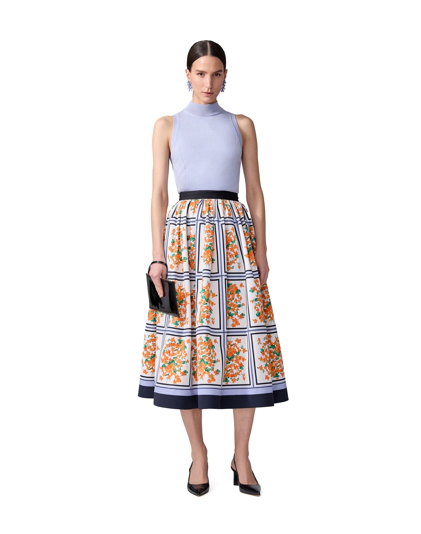 Full Midi Skirt | White Multi
