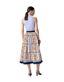 Full Midi Skirt | White Multi