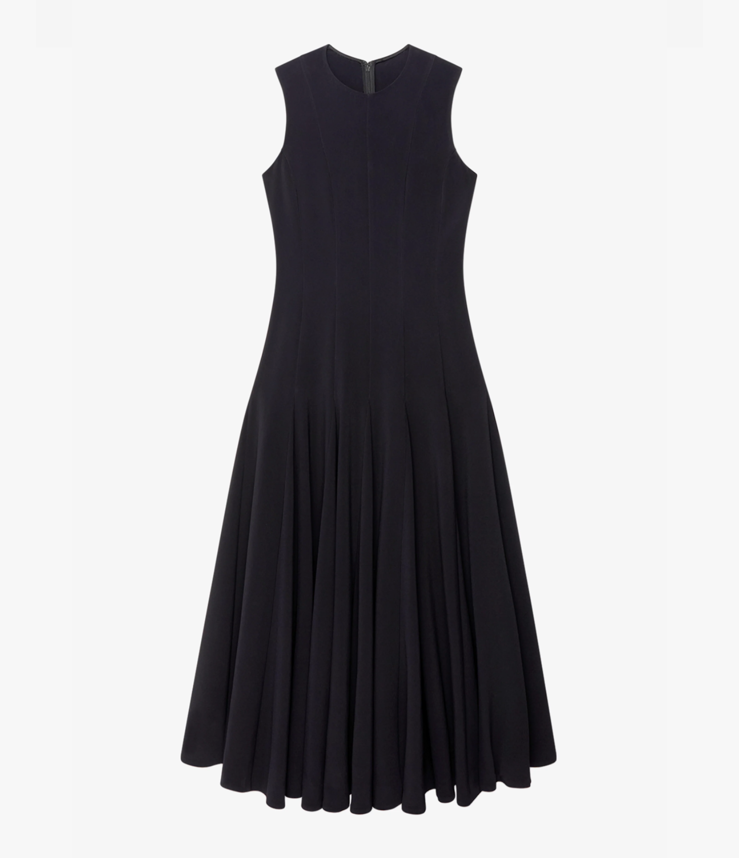 Another Tomorrow Panelled Flare Dress in Black – Crêpe Women's Dress