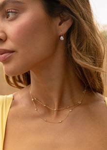 Double Strand Necklace | Clear Crystal | 14K Gold Plated