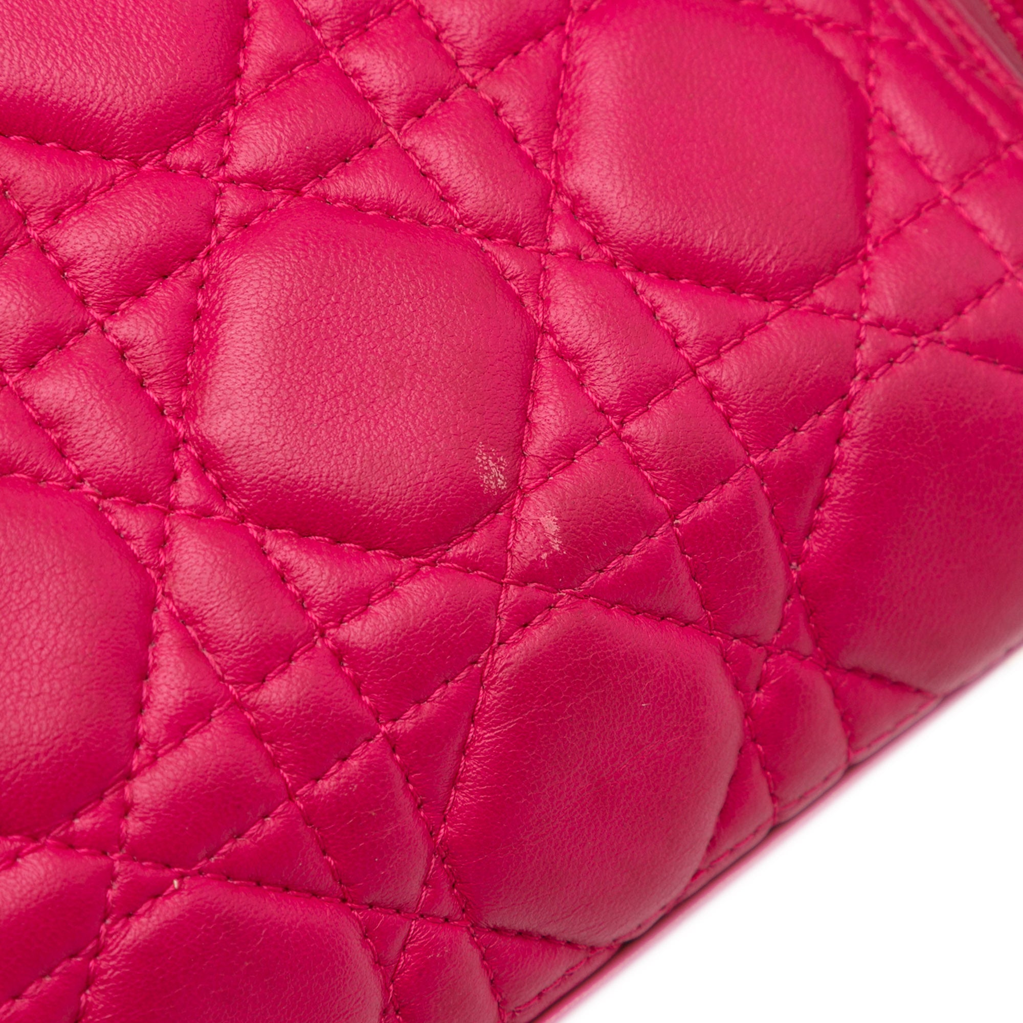 Dior | Pre-Owned Medium Lambskin Cannage Lady | Pink/Dark Pink