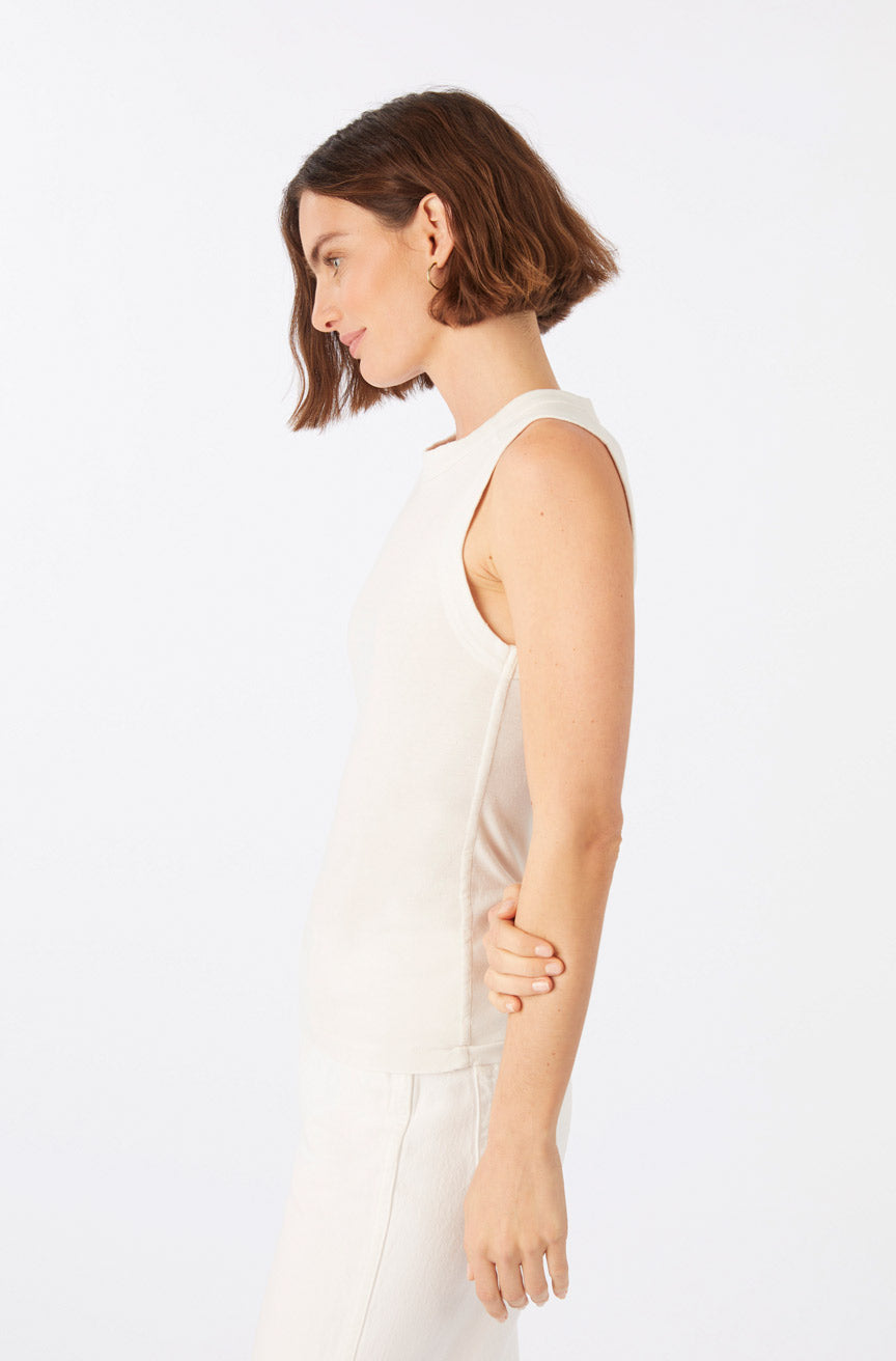 AMO Denim | Penny Tank in Eggshell 