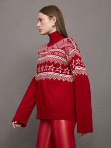 Perfect Moment | Holiday Roll Neck | Red/White