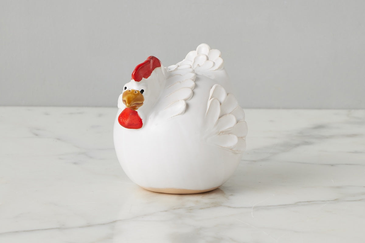 Ceramic Country French Hen | White | Small