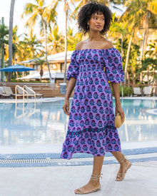 Countryside Drives - Skip Ahead Midi Dress - Lavender Fields - Printfresh