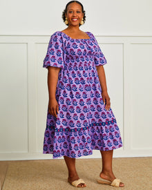 Countryside Drives - Skip Ahead Midi Dress - Lavender Fields - Printfresh