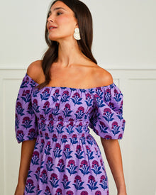 Countryside Drives - Skip Ahead Midi Dress - Lavender Fields - Printfresh