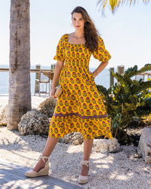 Countryside Drives - Skip Ahead Midi Dress - Sunlit Room - Printfresh