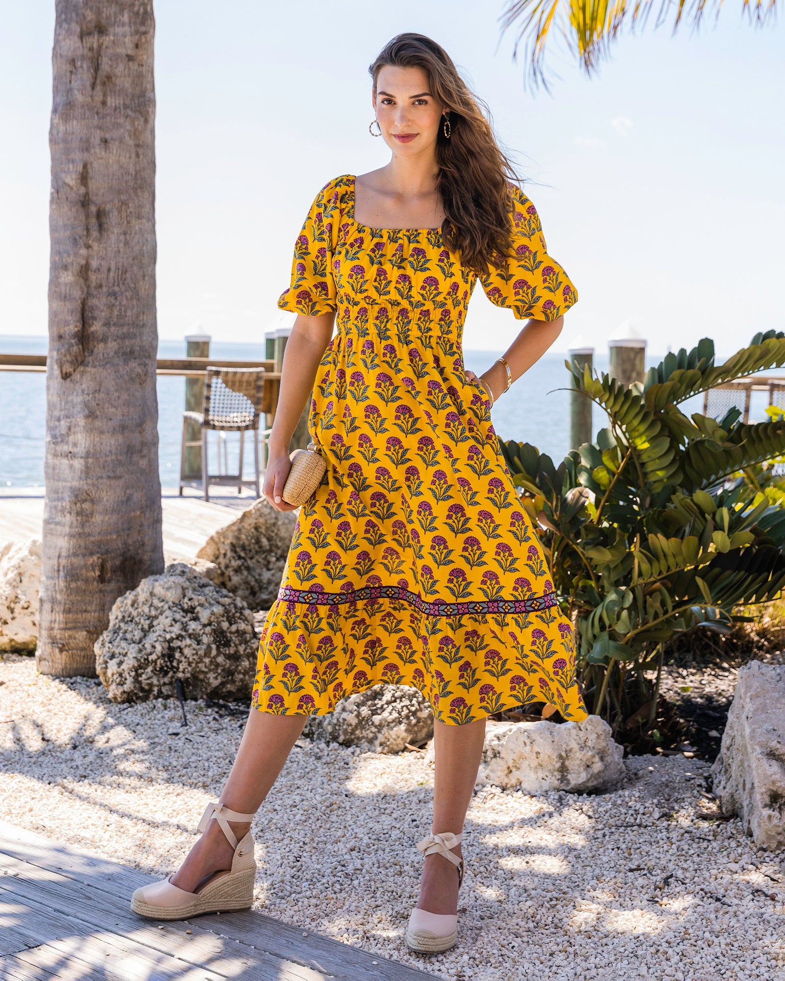 Countryside Drives - Skip Ahead Midi Dress - Sunlit Room - Printfresh