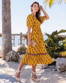 Countryside Drives - Skip Ahead Midi Dress - Sunlit Room - Printfresh