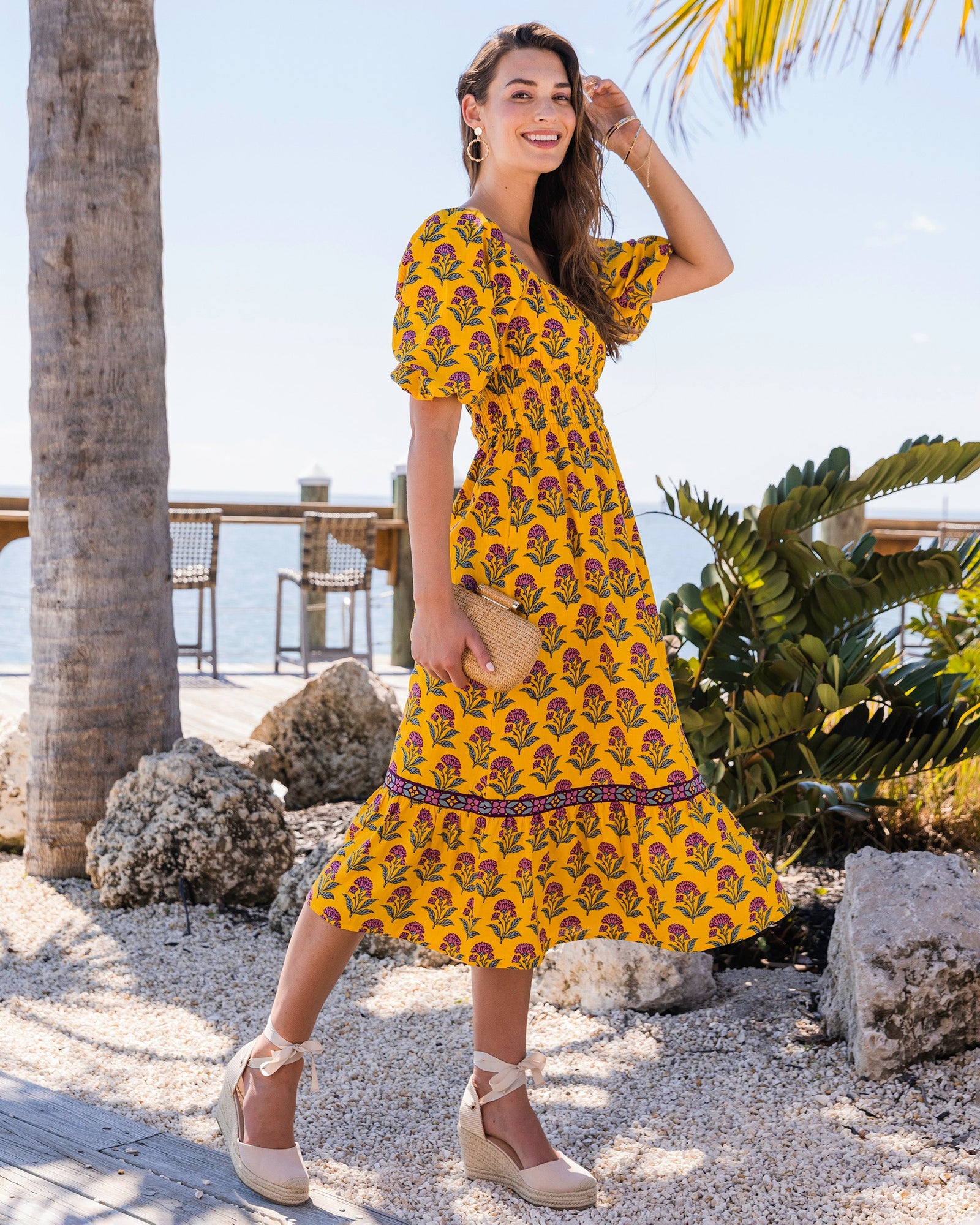 Countryside Drives - Skip Ahead Midi Dress - Sunlit Room - Printfresh