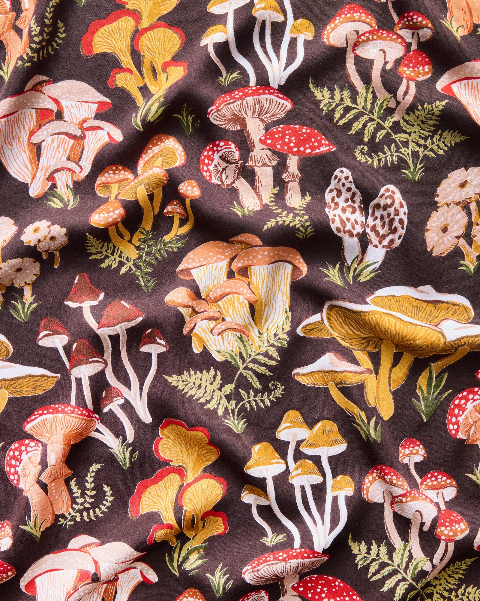 Mushroom Medley - Eco Satin Sadie Set - Truffle - Printfresh