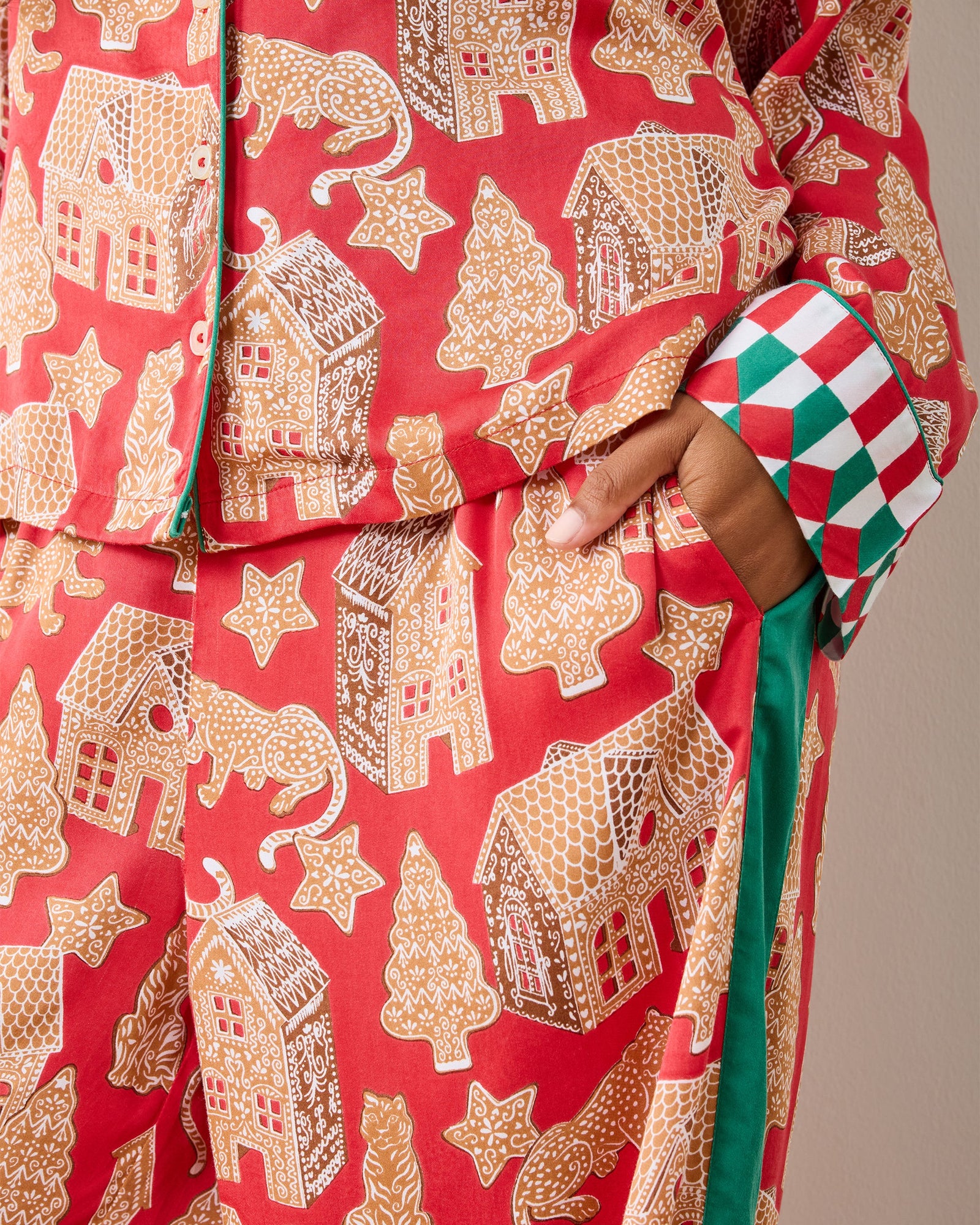 Gingerbread Party - Eco Satin Rittenhouse Set - Ruby - Printfresh