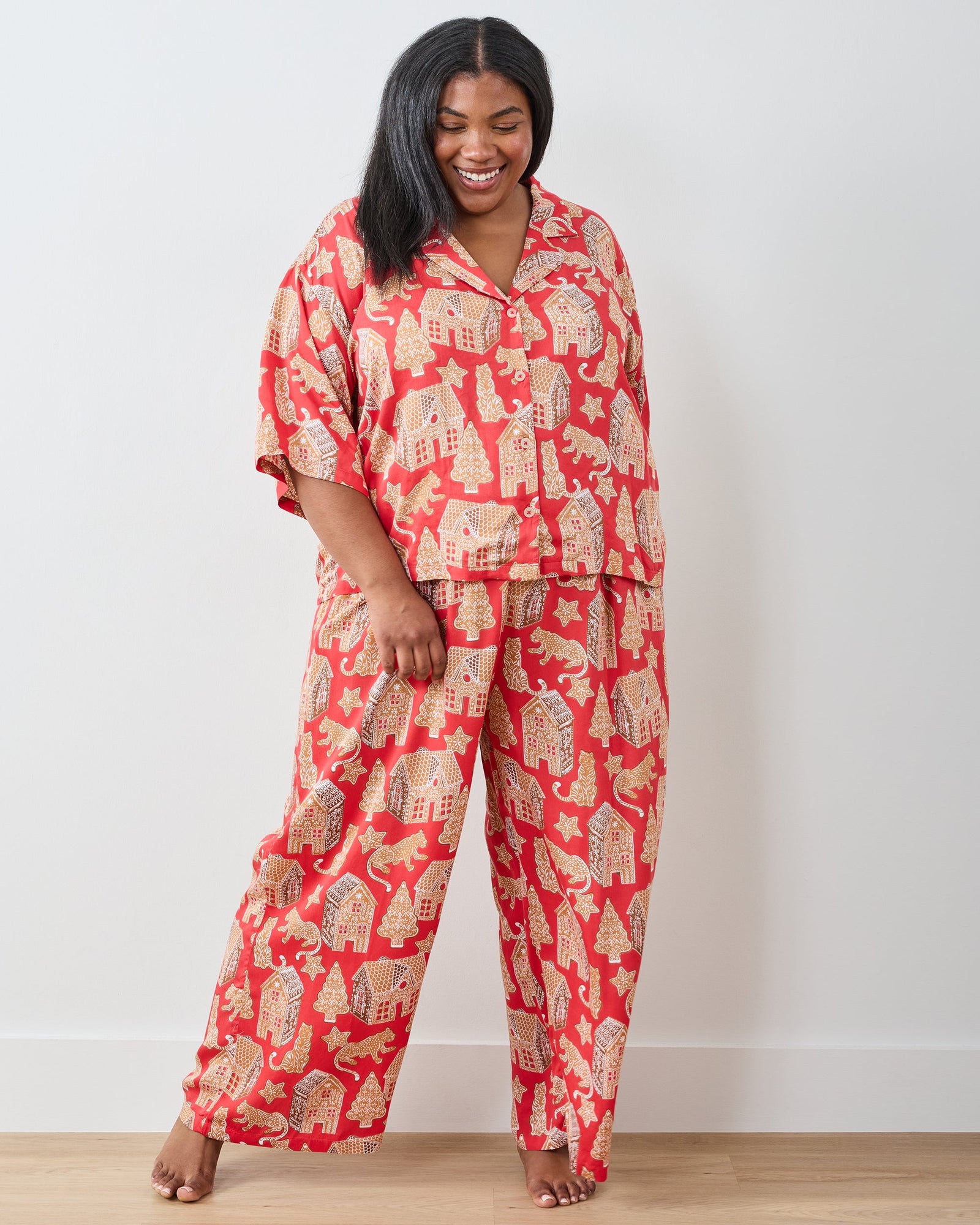 Gingerbread Party - Eco Satin Wildest Dreams Set - Ruby - Printfresh