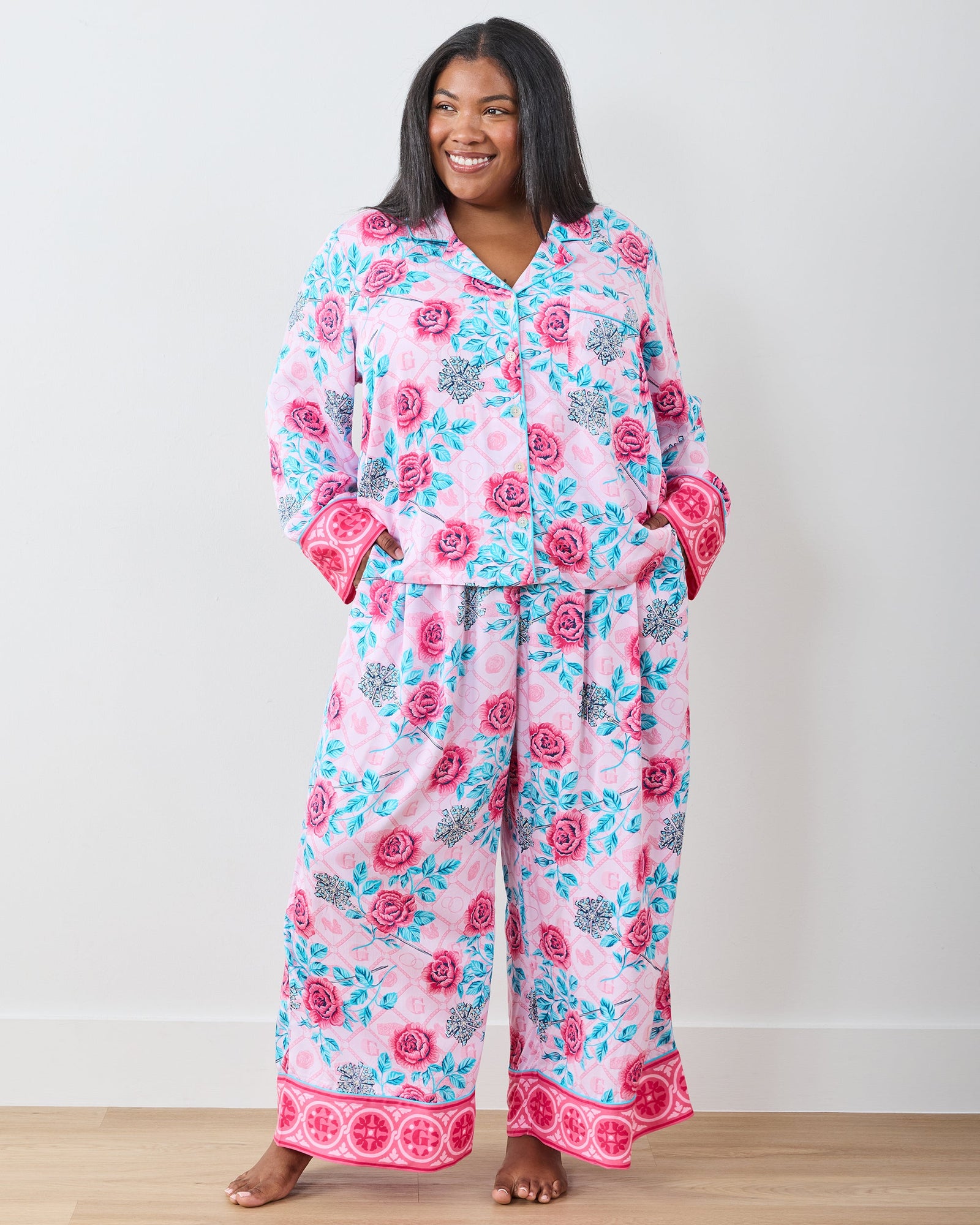 Glinda's Garden - Eco Satin Soho Set - Popular Pink - Printfresh