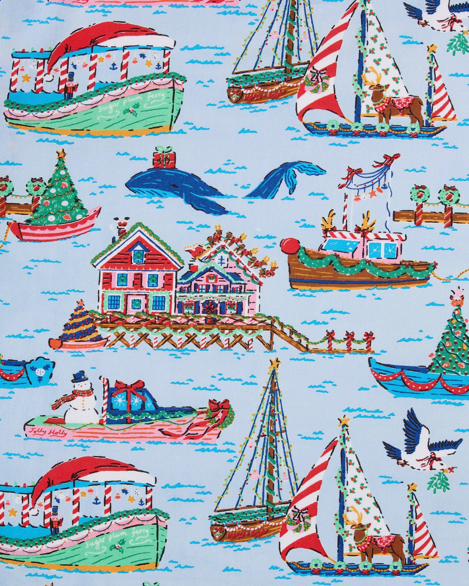 Sugar Plum Ferry - Gift Sack - Pale Blue - Printfresh