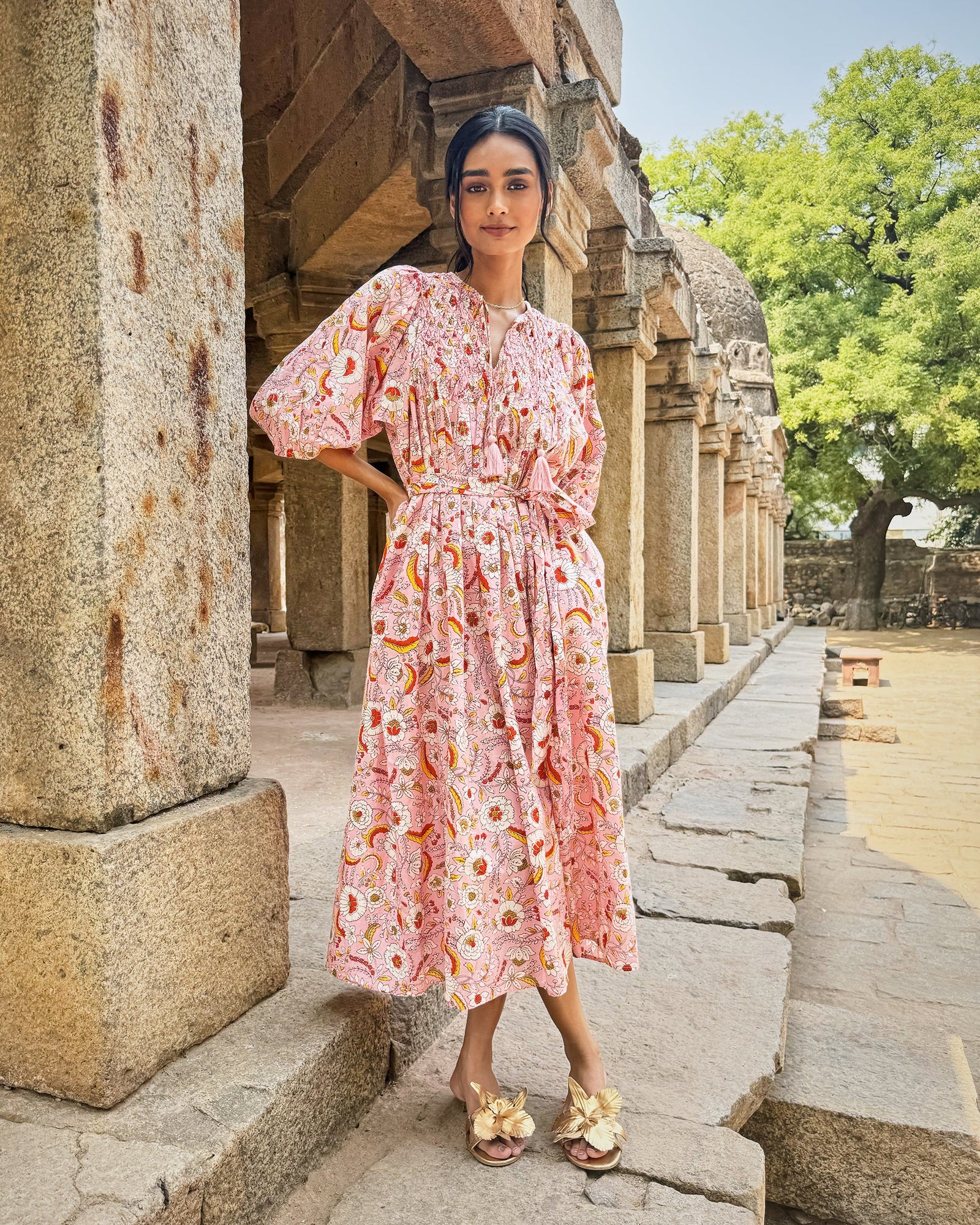India Bloom - Artifact Dress - Soft Rose - Printfresh