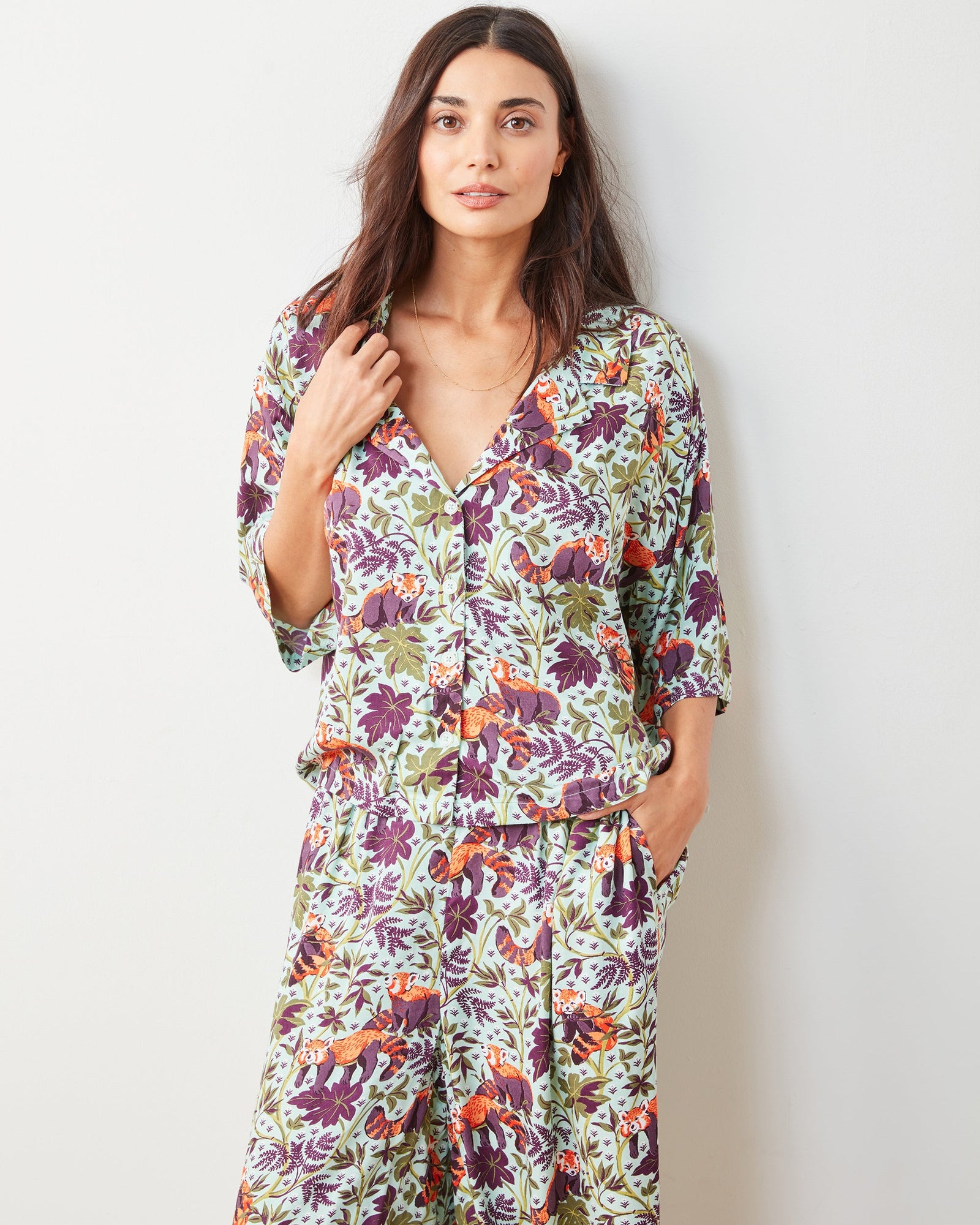 Red Pandas - Eco Satin Wildest Dreams Set - Soft Mint - Printfresh