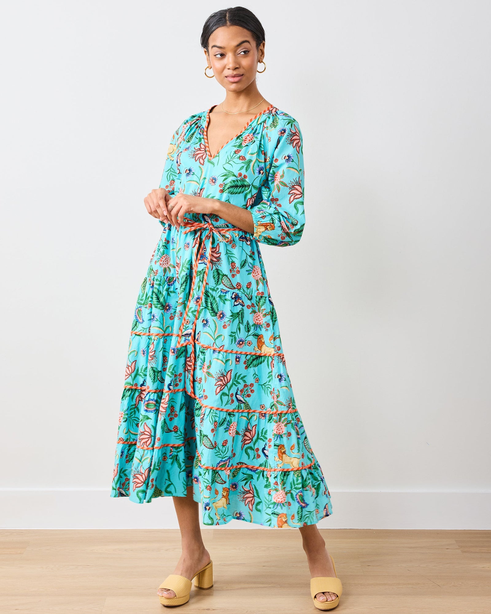 Garden District - Main Street Dress - Caribbean Blue - Printfresh