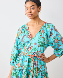 Garden District - Main Street Dress - Caribbean Blue - Printfresh