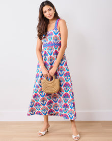 Geo Floral - Coastal Dress - Fuschia Cloud - Printfresh