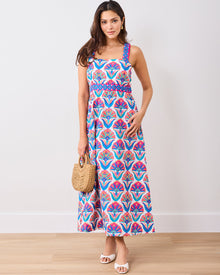 Geo Floral - Coastal Dress - Fuschia Cloud - Printfresh