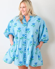 Tulip Bloom - Rosalita Dress - Oasis Sky - Printfresh