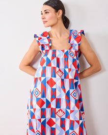 Underwater Mosaic - Serenity Dress - Retro Red - Printfresh