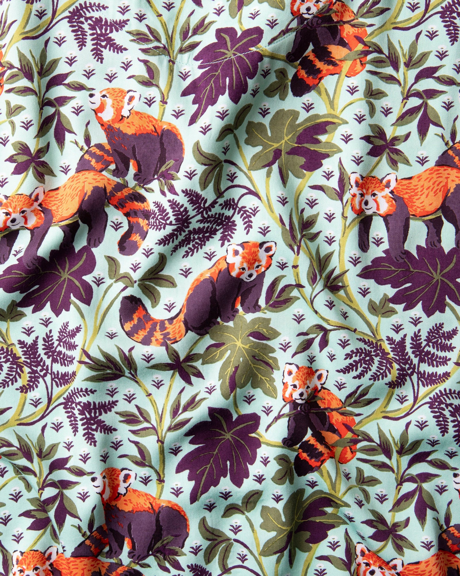 Red Pandas - Eco Satin Wildest Dreams Set - Soft Mint - Printfresh