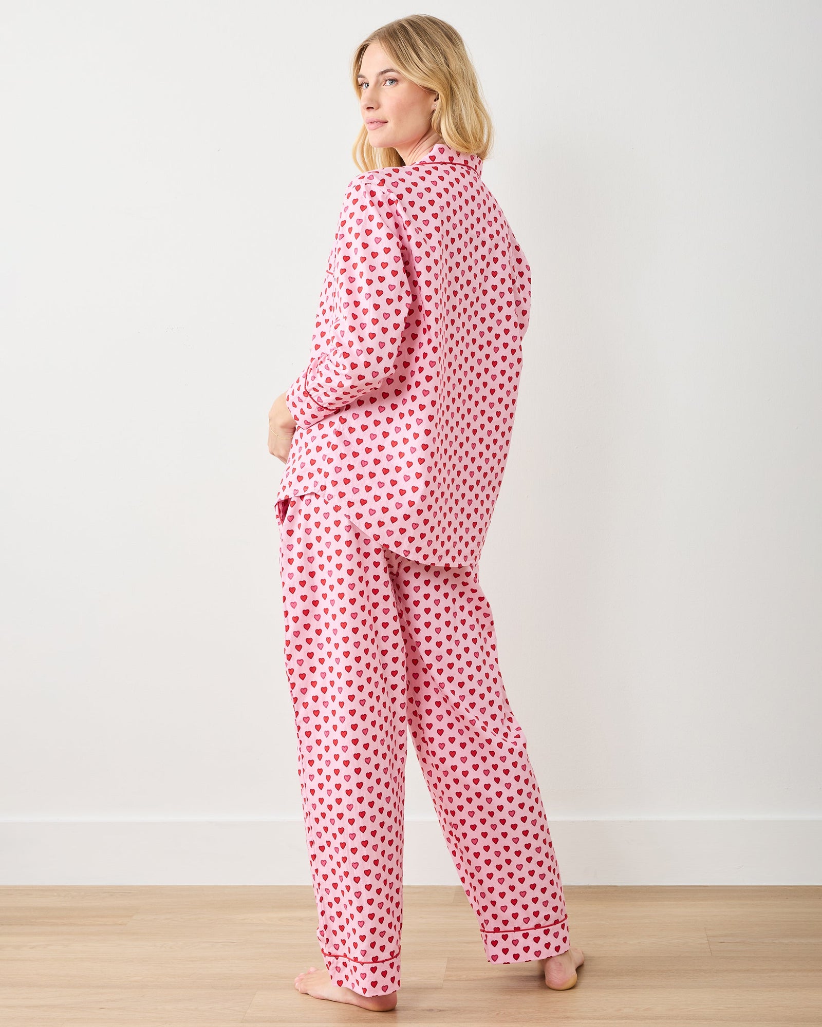 Mini Candy Hearts - Long PJ Set - Pink Macaron - Printfresh