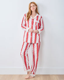 Sweetheart Stripes - Long PJ Set - Cherry Cola - Printfresh