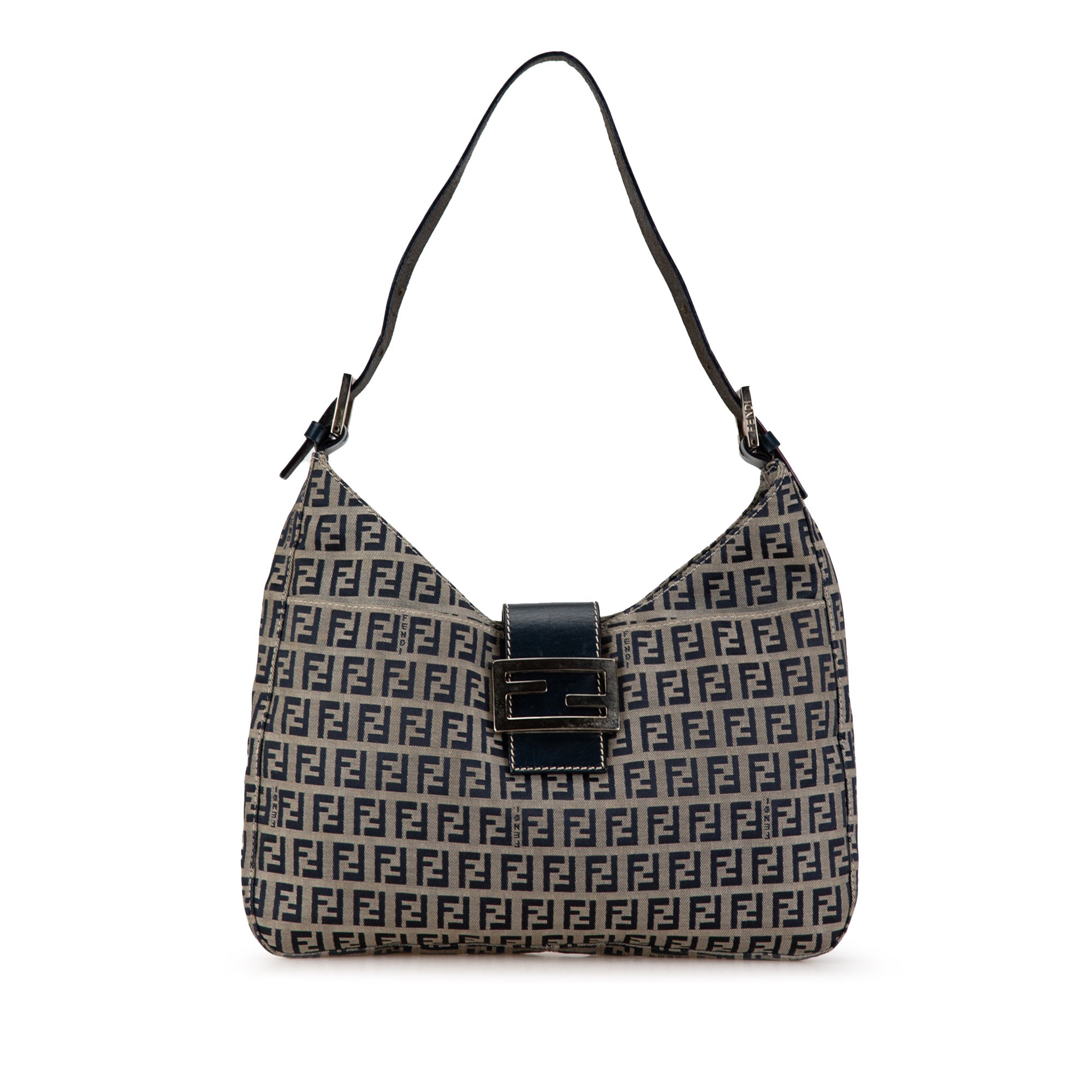 Fendi | Pre-Owned Zucchino Canvas Shoulder Bag | Gray