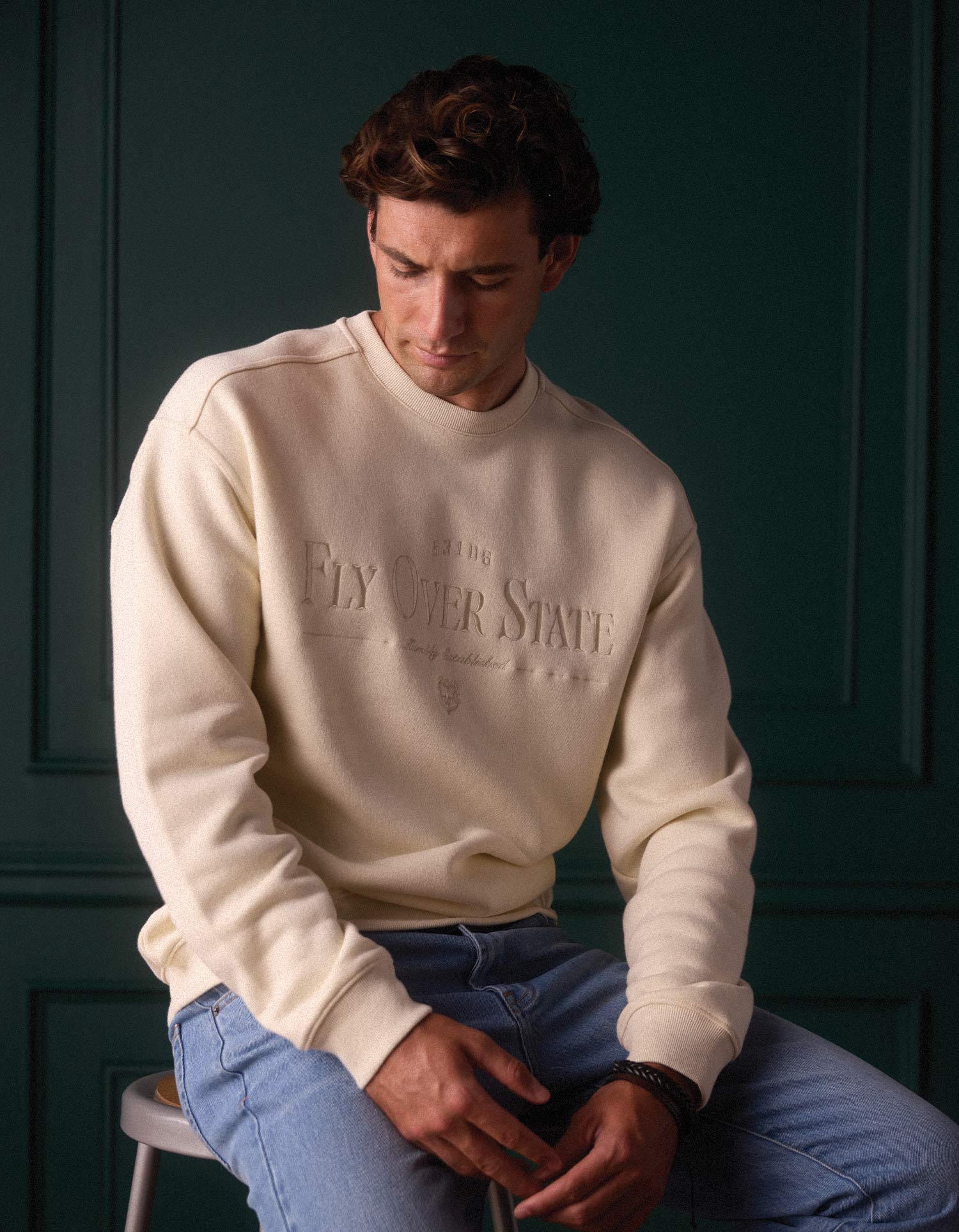 Men | Normal Fleece Graphic Pullover | Ivory