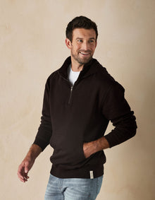 Men | Jackie Premium Fleece Quarter Zip Hoodie | Chestnut
