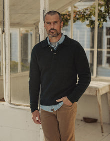 Men | Homebound Polo Sweater | Dark Sea