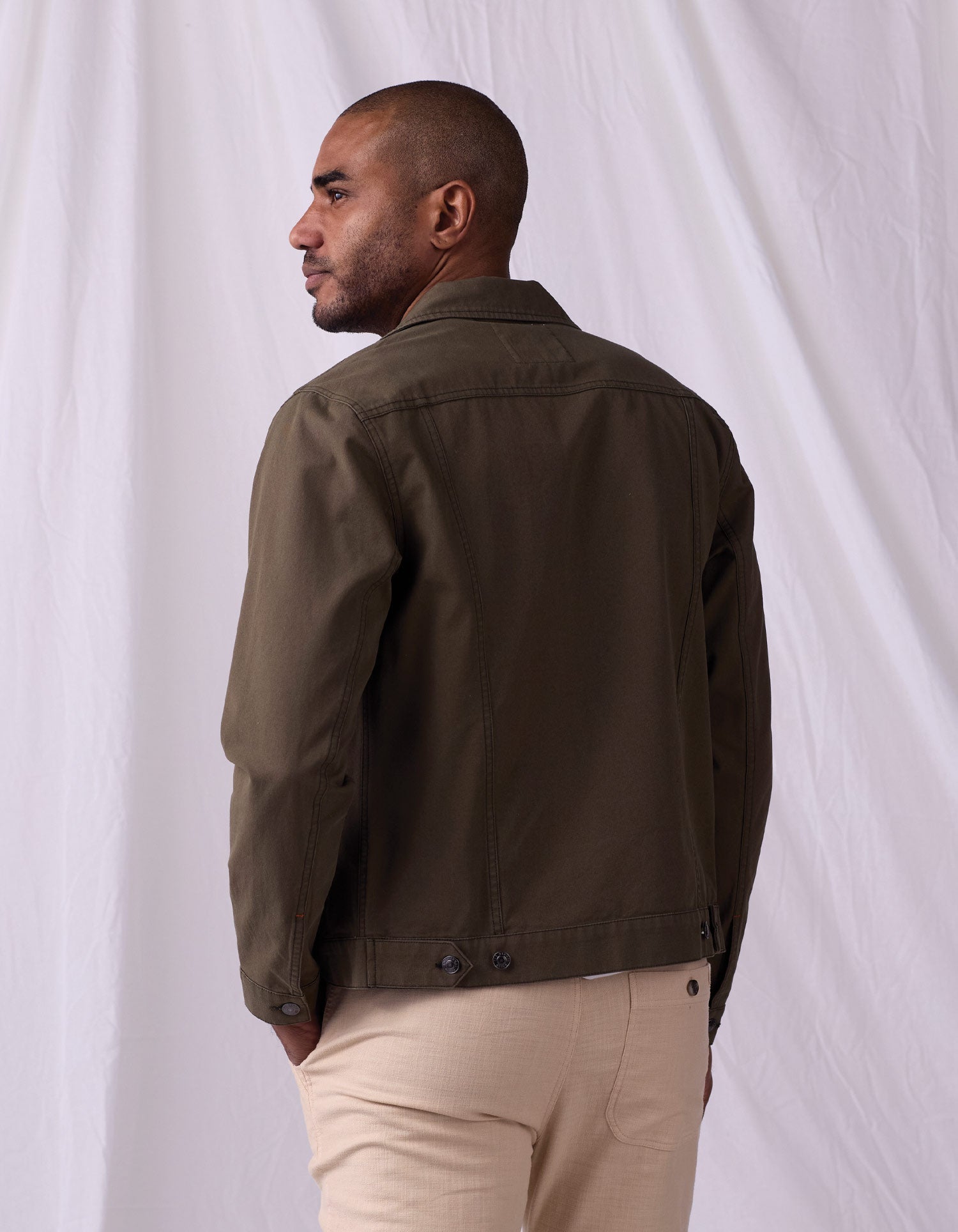 Men | James Canvas Trucker | Dark Moss