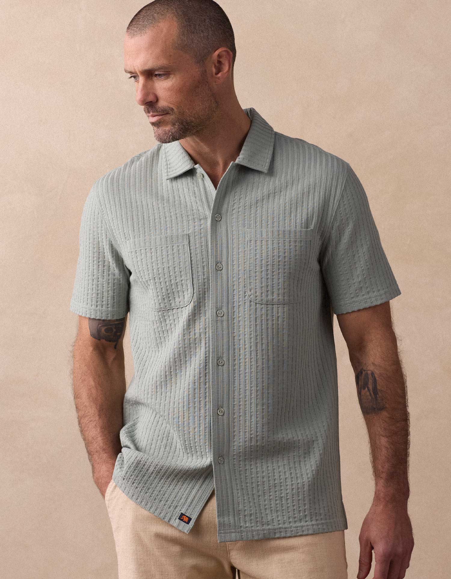 Men | Knit Getaway Button Up | Juniper