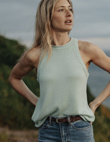 Women | Wanderlust Hi-Neck Tank | Sea Glass