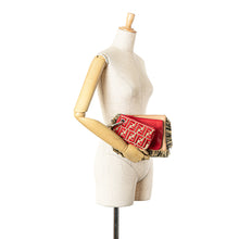 Fendi | Pre-Owned Zucca Leather and Raffia Triplette Clutch | Brown/Beige