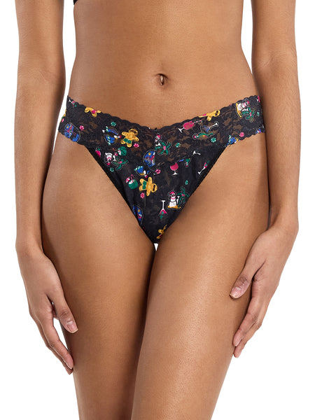 Signature Lace Original Rise Thong | Island Holiday - Black